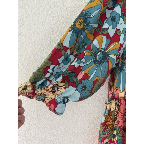 Natural Life Collette Tiered Maxi Dress Small Colorful Boho Artsy - Picture 4 of 6